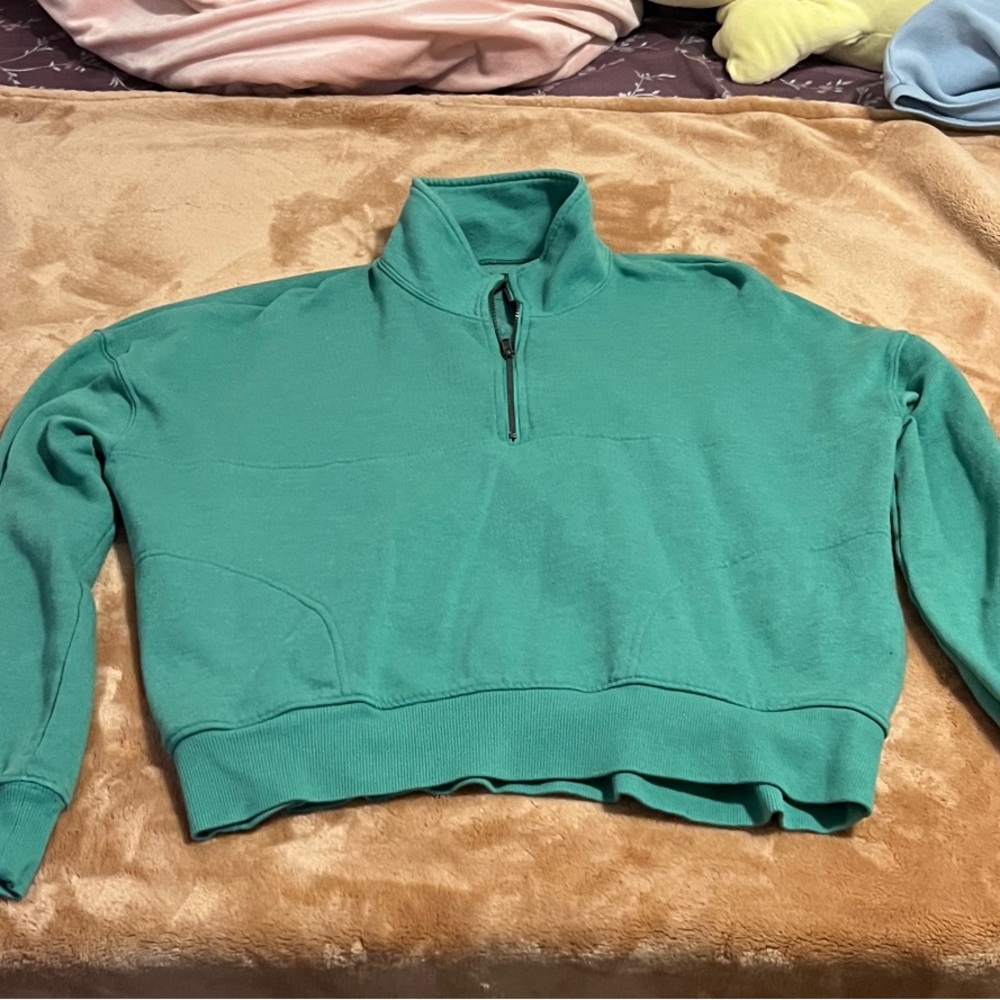 SO Women's Green Half-Zip Sweater